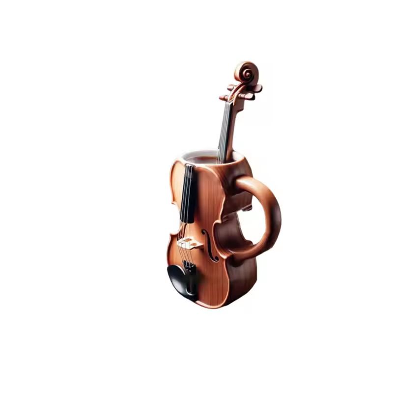 New Creative Musical Instrument Coffee Cup Guitar Pattern Mug Summer And Winter Drink Cup Music Lovers Holiday Gift
