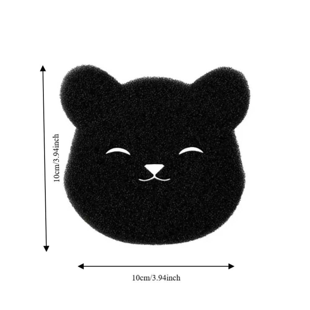 4 Pcs Black Pet Hair Remover Bear Shape Cleaning Sponge Fur Remover Laundry Adhesive Film Sofa