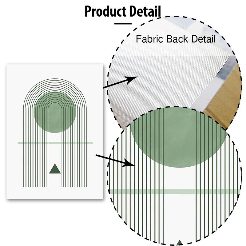 Boho Green Sun Lines Rainbow Leaves Geometry Abstract Posters Prints Wall Art Canvas Painting Pictures For Living Room Bar Decor