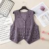 Real shot V-neck sleeveless hollowed-out knitted vest for women, spring new design crochet top trendy