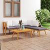 Day and Night - Day and Night Garden Furniture 6 Pieces with Cushions Solid Acacia Wood