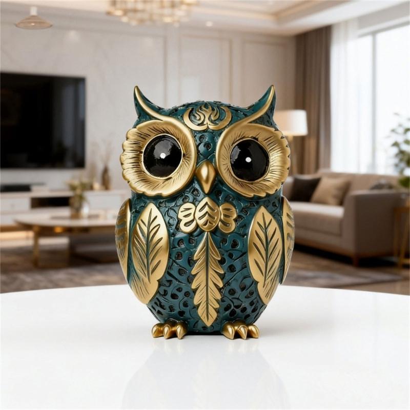Owl Tabletop Decors, Resin Bird Figurine with Textured Detail for Desks and Entryways, Animal Enthusiasts, Housewarmings Gift