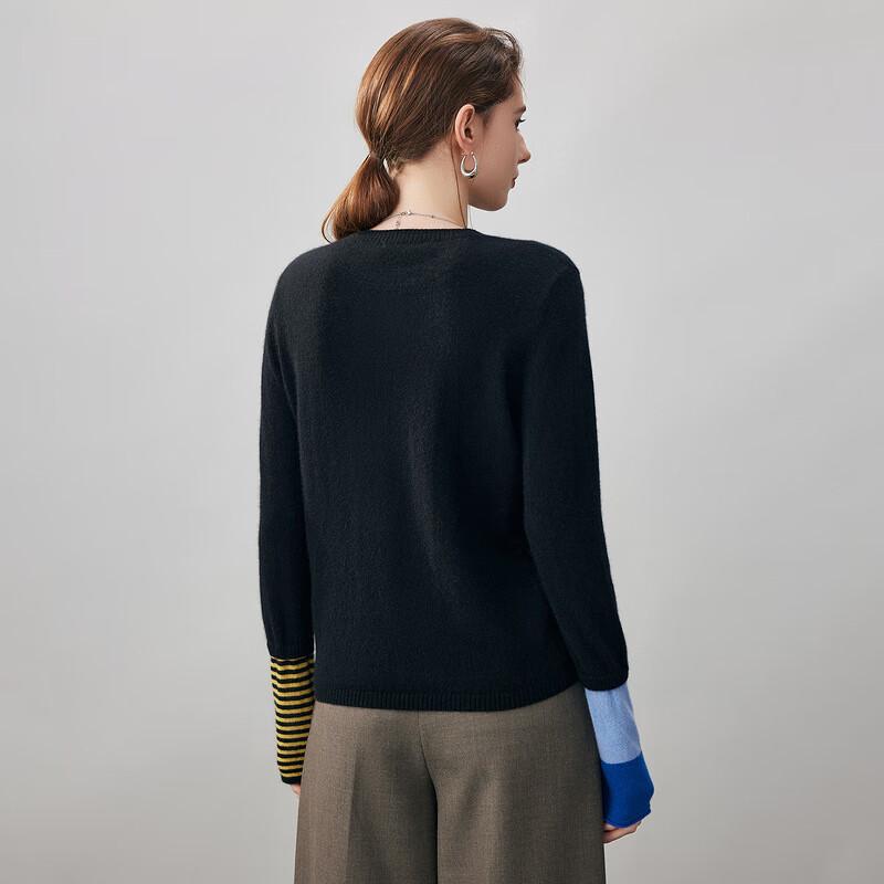 Komon Boca Women's 2025 A/W Colorblock Cashmere Round Neck Sweater