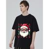 Christmas T-Shirt Black Santa Claus with Sunglasses and Navidad Text Holiday Party Wear
