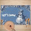 Snowman Snowflake Winter Placemats Set Seasonal Christmas Linen Table Mats Set 12x18 Inch Holiday Table Mats Kitchen Decor
