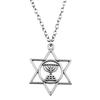 Collana Ciondolo Nodo Celtico Triquetra Stella di Davide Pendente Gioielli Vintage Boho Catena 43cm