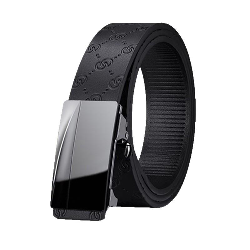 Belt Men'S Leather Casual Simple Men'S Mirror Automatic Buckle Belt Cowhide Young People Versatile Middle-Aged And Young People Belt