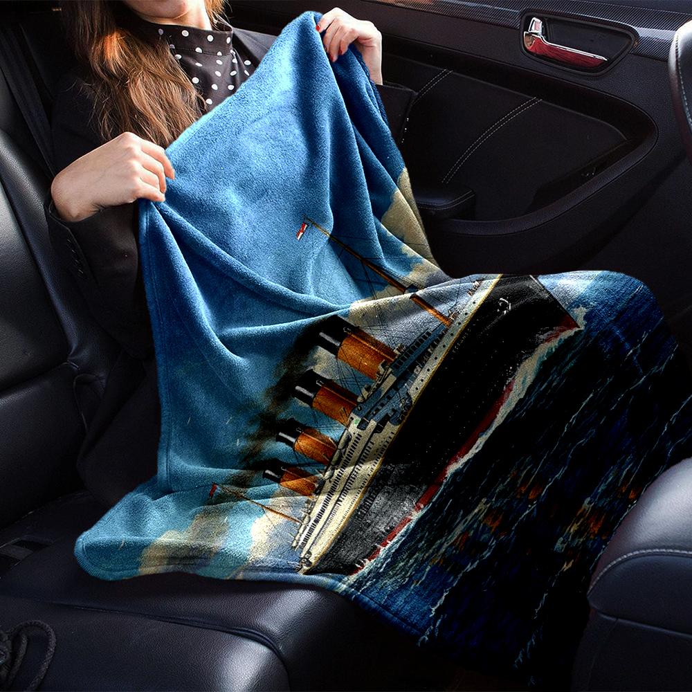 Titanic Theme Printed Blanket - Perfect for Couch, Bed, Travel & Outdoor Use | Machine Washable, Cozy & Durable.