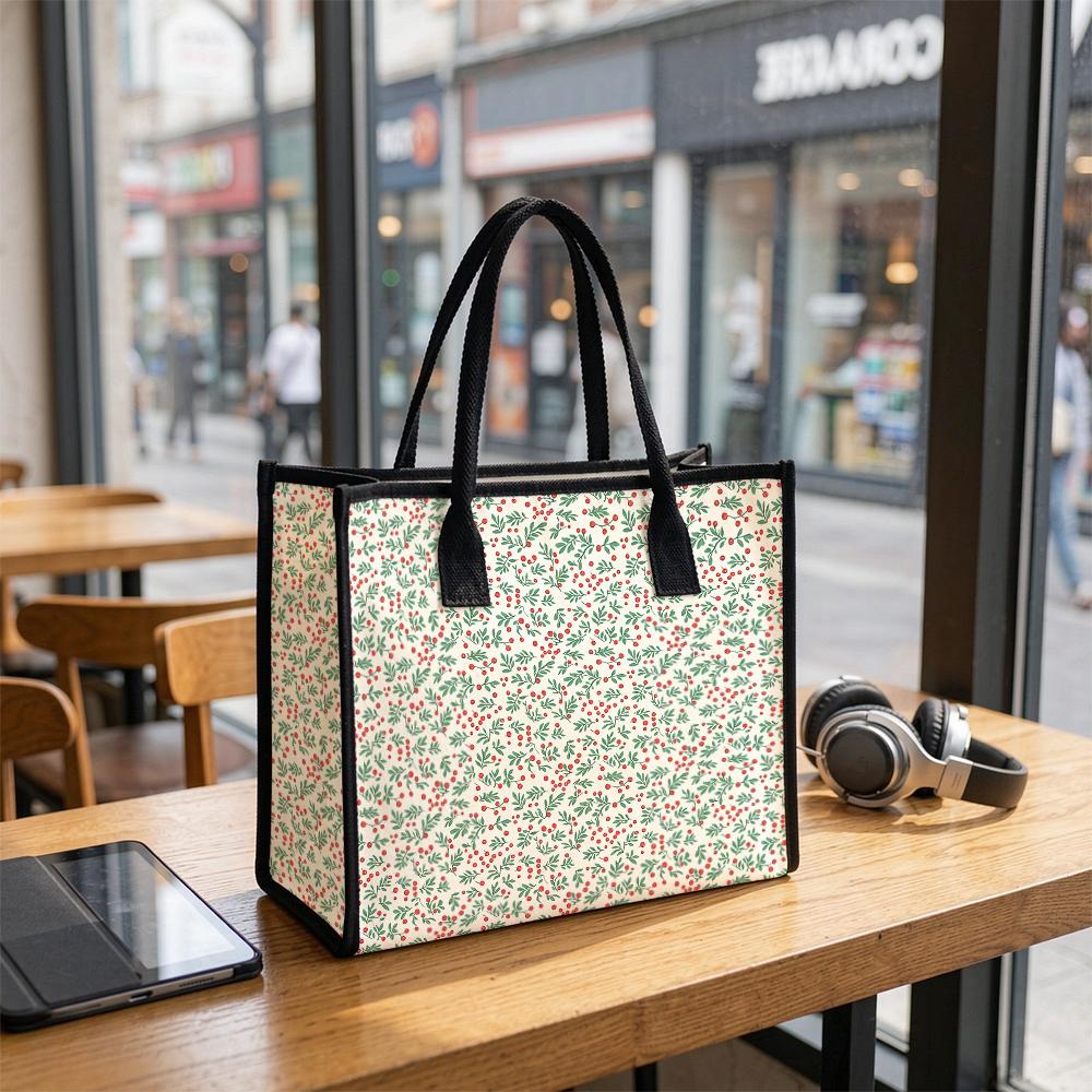 Fashion Floral Print Large Capacity Tote Bag Casual Reusable Daily Shoulder Bag for Women