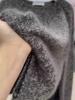 Elegant Women's Floral Wool & Silk Sweater - Round Neck, Loose Fit, Autumn/Winter Versatile Pullover.