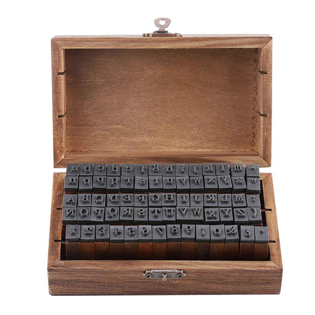 70 Stück Stempelset Angenehme Haptik Rutschfest Buchstaben Zahlen Holzstempelset für DIY Bastelkarte