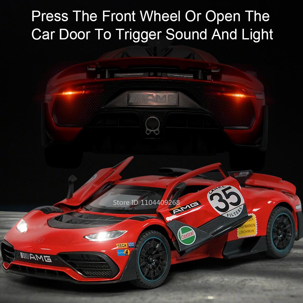 1:24 Scale ONE 300SL Sports Car Toy Model Pull Back Sound Light Shock Absorption Simulation Supercar Models Kids Presents