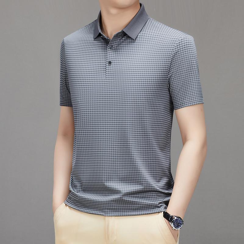 

Summer New Men s Short-sleeved Polo Shirt for Young and Middle-aged Fashionable Casual Lapel T-shirt Half-sleeved Shirt