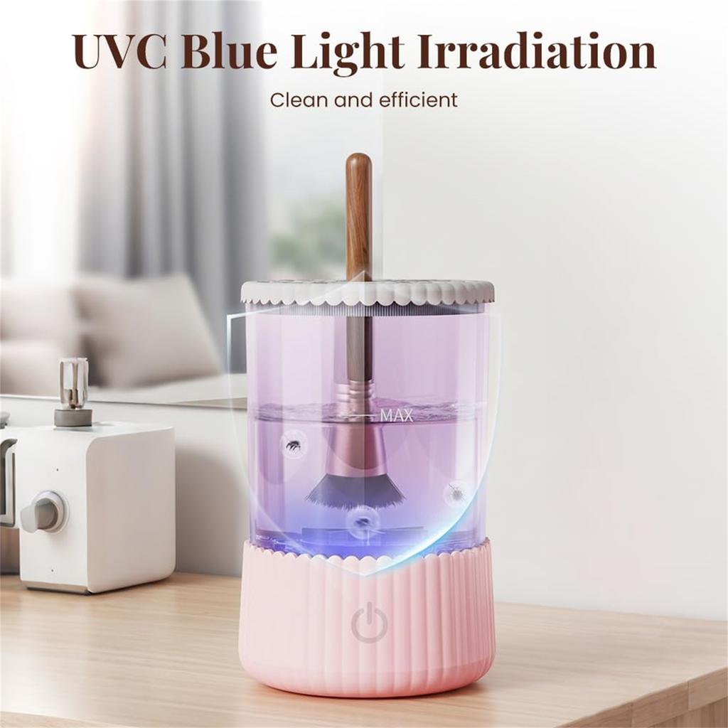Electric Makeup Brush Cleaner Machine, Automatic Spinning Make Up Brush Washer Portable Makeup Brushes Cleanser For All Size Beauty Makeup Brushes