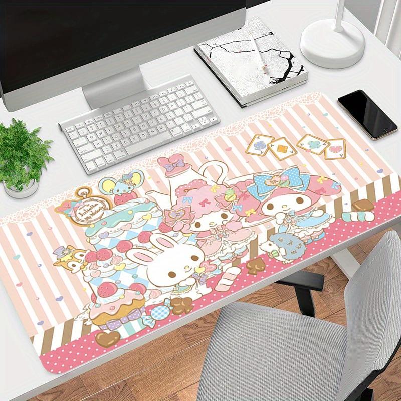 1pc Hello Kitty Cute Pastel Colors cartoon Mouse Pad Design - Washable, Artwork for Desk & Computer, Large Mouse Pad 30cmx60cm(11.8x23.6inch)