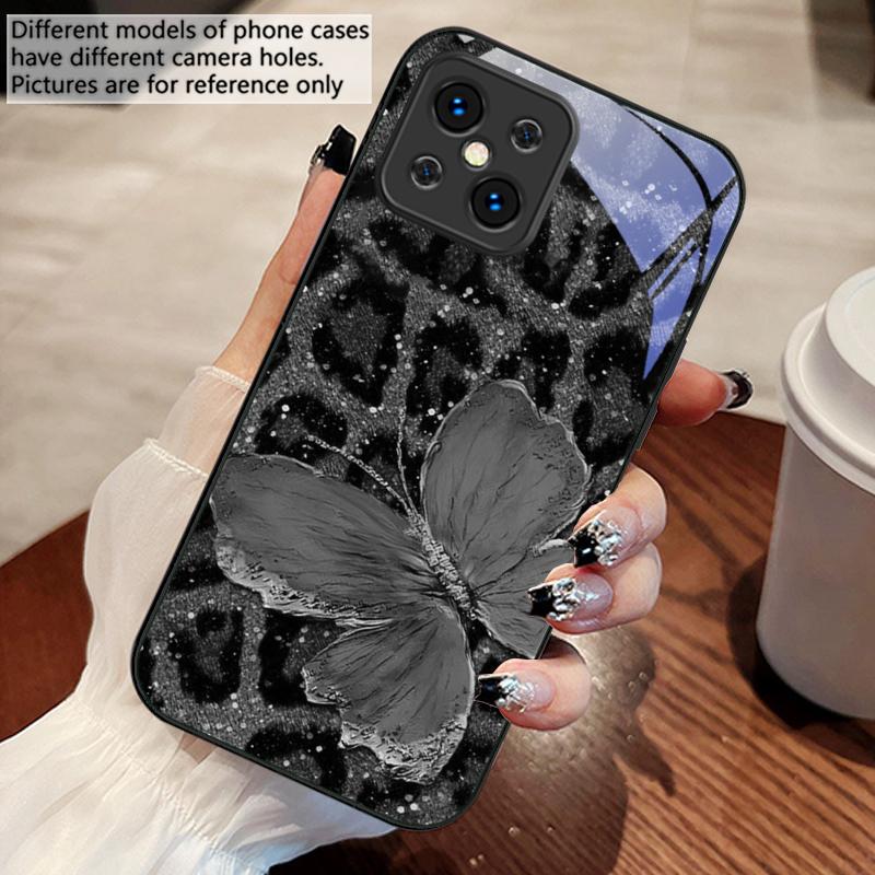 Fluture Violet Leopard Pentru Oppo Find X5 X8 Pro X3 Lite A72 58 73 54S F11 79 Reno 6 4Z 5G Nord N200 Carcasă Telefon din Sticlă Călită