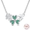 925 Silver Necklace Heart Silver Chain Moon 925 Original Necklace Clover Silver 925 Jewelry Women Gift