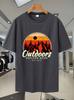 Breathable Mesh Sport Gym T-shirt with Outdoor Adventure Graphic Print - Moisture-Wicking Short Sleeve Tee for Hiking