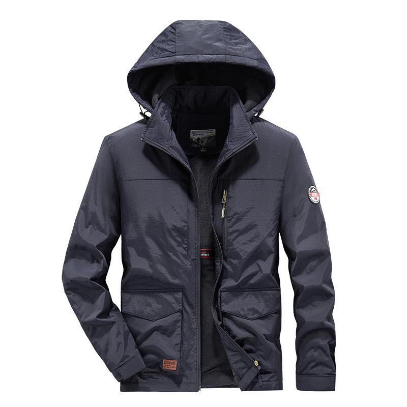 Fleece Thickened CottonPadded Jacket Jacket Outdoor Windproof And Waterproof Jacket Men'S Medium And Long Mountaineering Suit