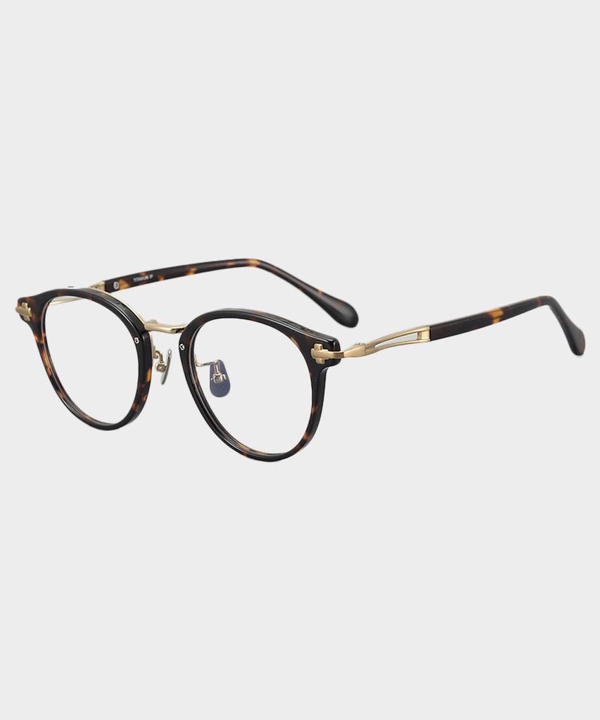 Lingkeonpeuleim Cumls01 Titanium Eyeglass Frame Havana