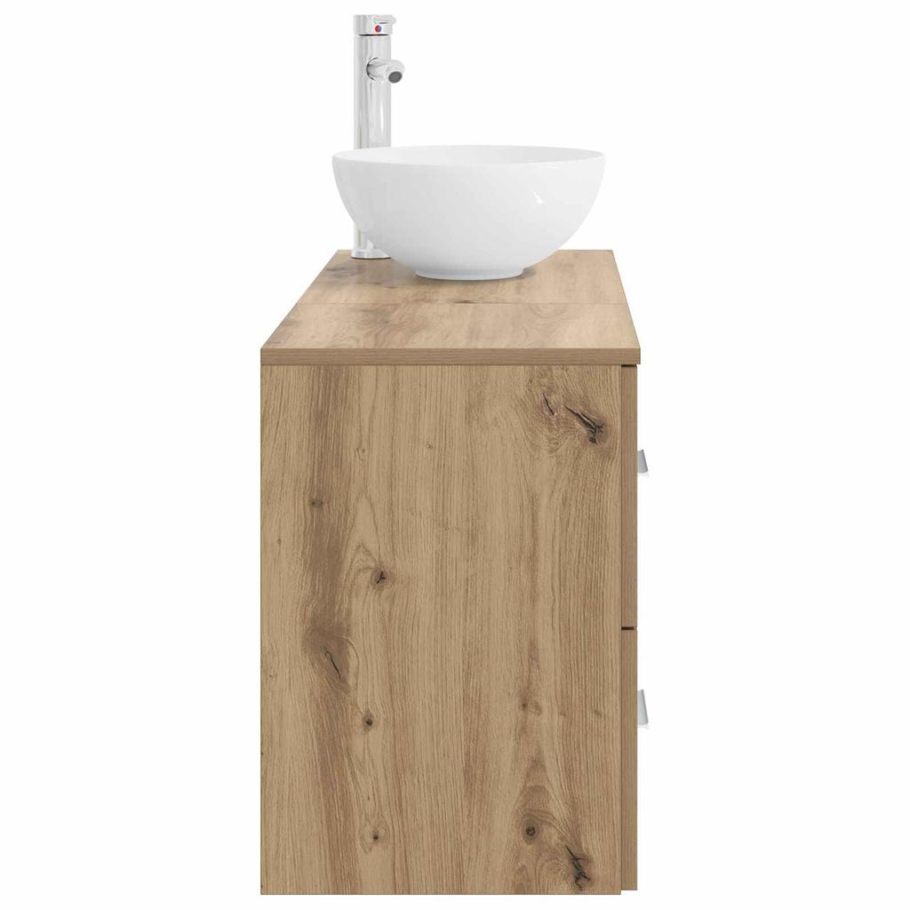 Bathroom Furniture Set 2 Pcs Artisan Oak Wood Based Material