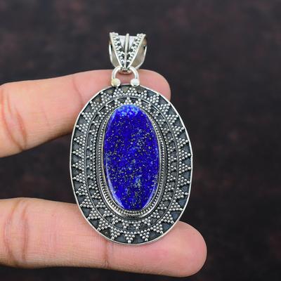 Lapis Lazuli Pendant Handmade Pendant Gemstone Jewelry 925 Sterling Silver Pendant Statement Jewelry Vintage Pendant Special Occasion Gift
