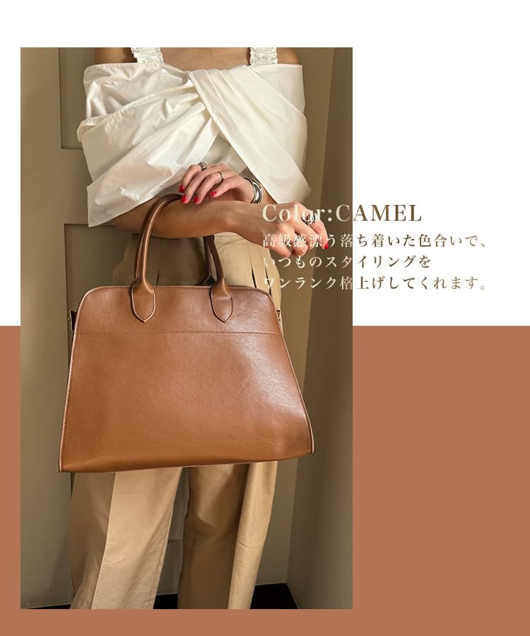 DONOBAN Damen A4 Tragetasche, Groß, Stylische Boston Tasche, Kamel