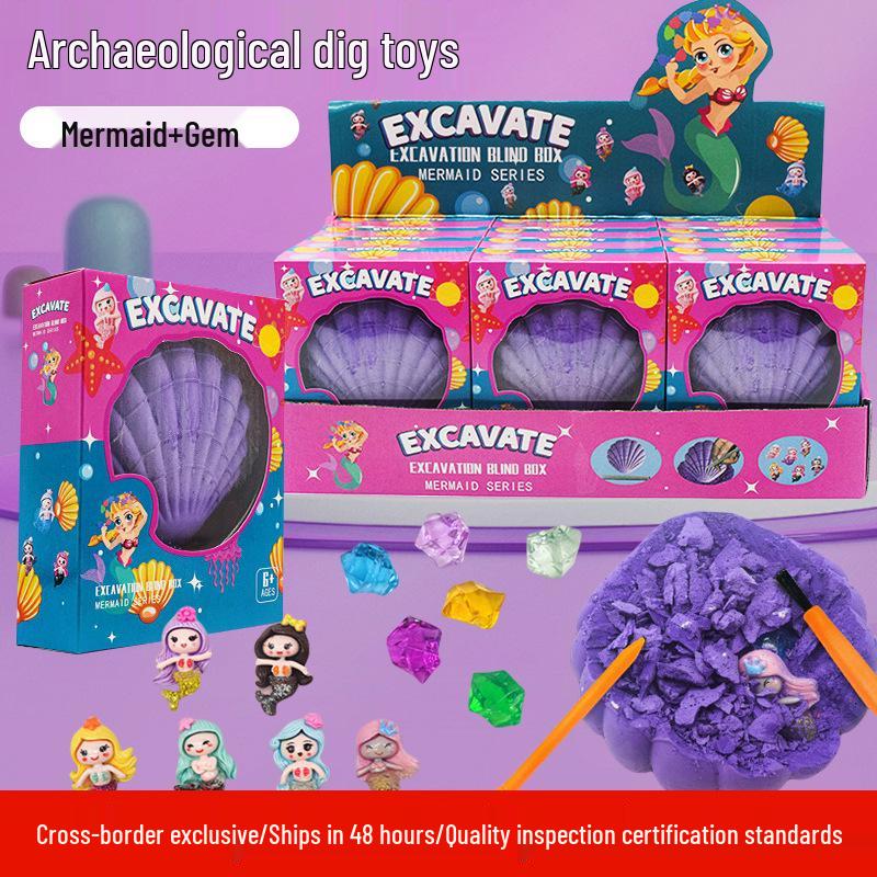 

Mermaid Gem Digging STEM Toy: DIY Archaeological Treasure Hunt for Kids