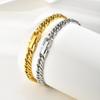 Stainless Steel Cross-Border Punk Hip-Hop Bracelet Gold Plated Double Braided Chain Cuban Link Chain Jewelry