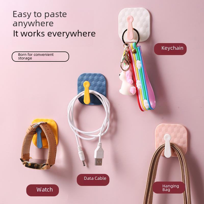 1 buc cârlig de culoare contrastantă, cârlig de perete pentru bucătărie, cârlig multifuncțional pentru baie, cârlig rotativ fără urme, cârlig de depozitare pentru bucătărie