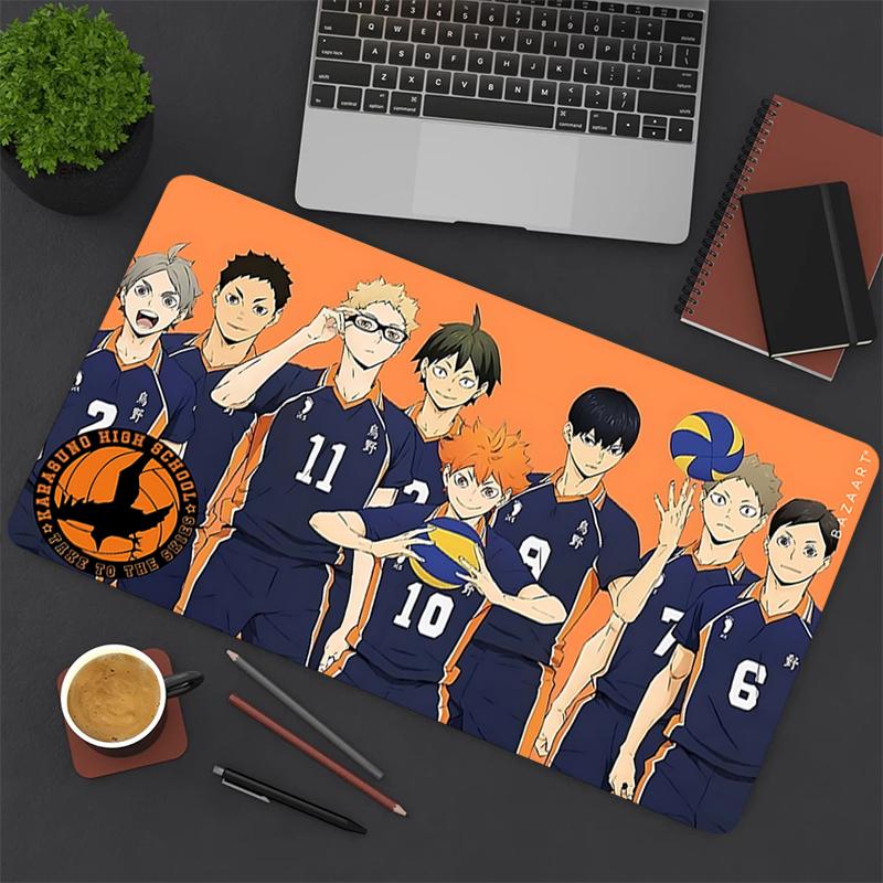 1Pc Haikyuu Team Spirit Gaming Mouse Pad Keyboard Desk Mat Non-slip Rubber Lock Edge Waterproof Computer Mousepad for Office Home Decor S1720