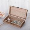 Craft Lock Earring Containers Decorative Trinket Case Jewelry Box Wooden Storage Box Clamshell Box