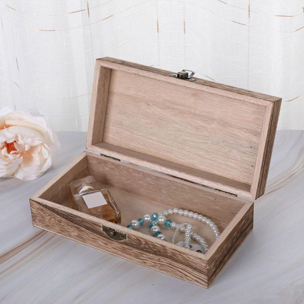 Tea Boxes Earring Containers Jewelry Box Wooden Storage Box Clamshell Box Decorative Trinket Case