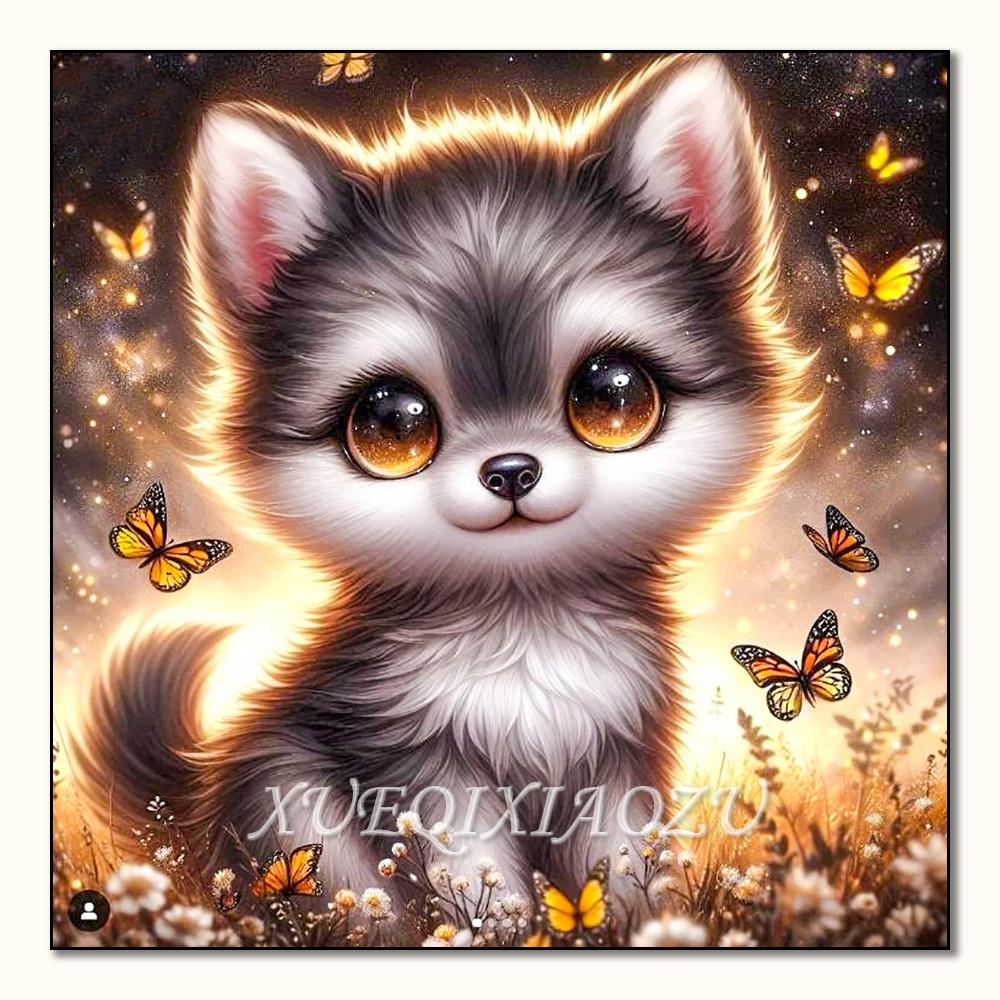 

5D Алмазная Живопись Животное Собака Тигр Кошка Вышивка Крестом Мозаичные Наборы Домашнее Украшение Наклейки на Стену Сделай Сам Ручная Работа Подарок Round 20x20cm