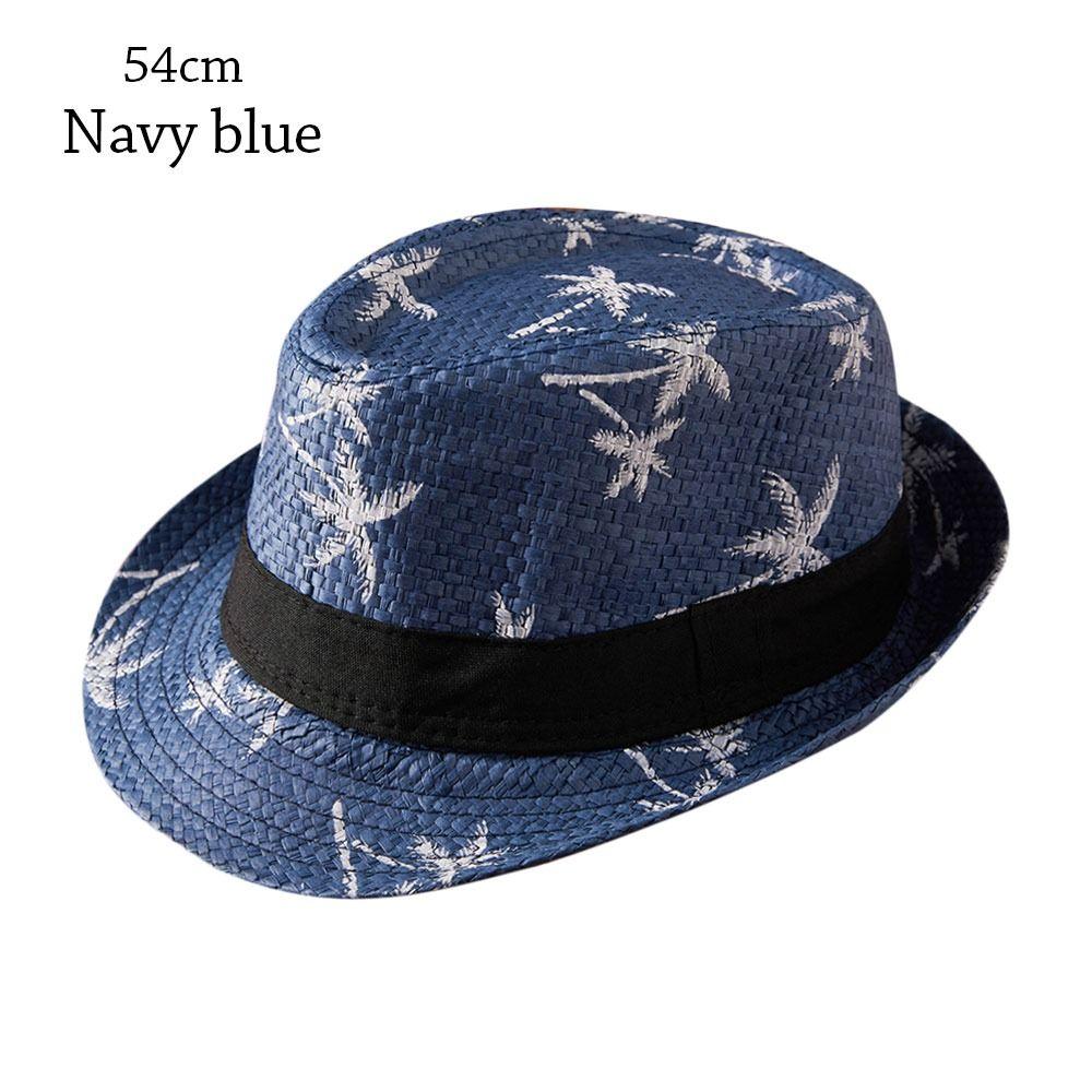 UV Protection Straw Hat Wide Brim Panama Cap Summer Jazz Hat  Men Women