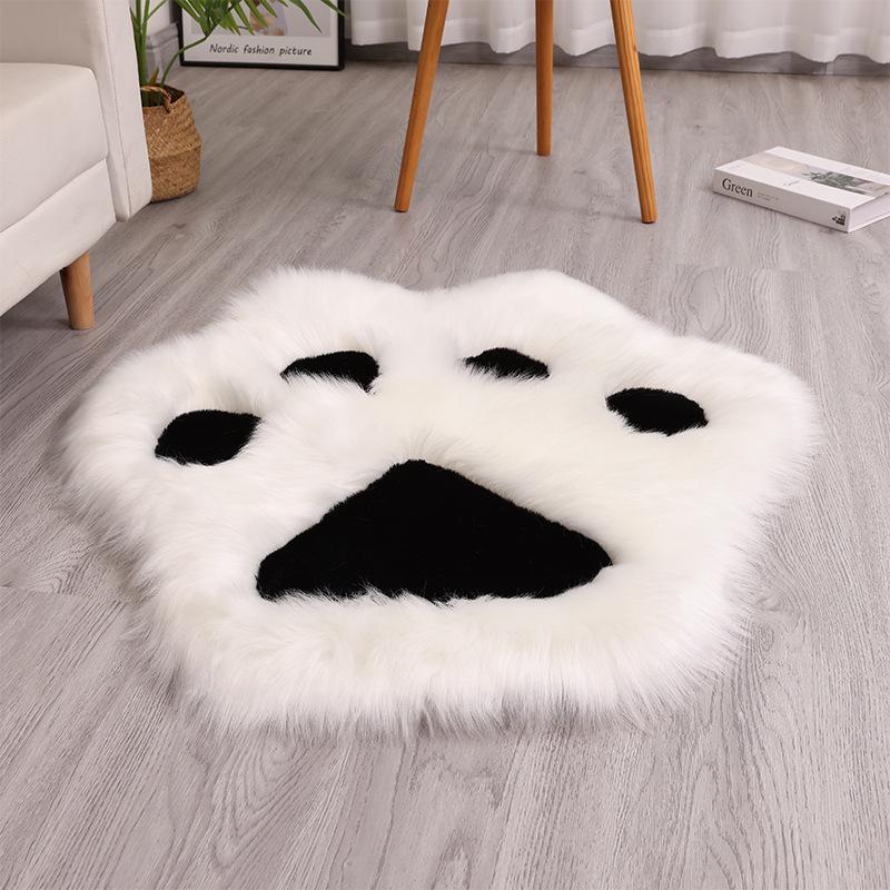 Cat Paw Rug - Skin-Friendly, No Shedding, Machine Washable, Imitation Rabbit Fur Blend for Bedroom/Sofa/Living Room Floor Mat