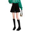 2024 New Plus Size A-Line Wide-Leg Wool Shorts: High-Waist Slimming Casual Pants for Early Autumn.