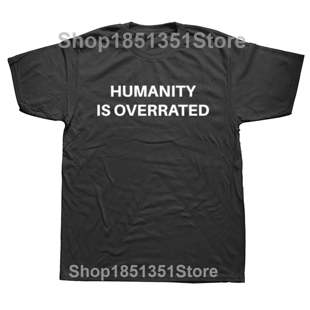 Humanity Is Overrated TShirt Boys Animal Print Shirt T Shirt for Men Anime Clothes New in Tops Tees Heavyweight Male Cartoon