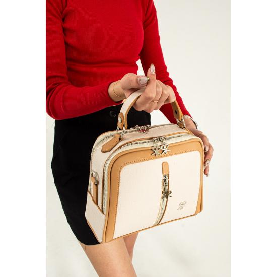 Taschen und Koffer Tara Red Kamel Damen Schultertasche und Tasche 20x24 Größe