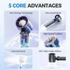 5000AH Hand Fan Mini Turbo Fans Mini Ice Cooling Fan Hand Folding High-speed Turbine Fan Cooling Ice Fan Portable Handheld Fans