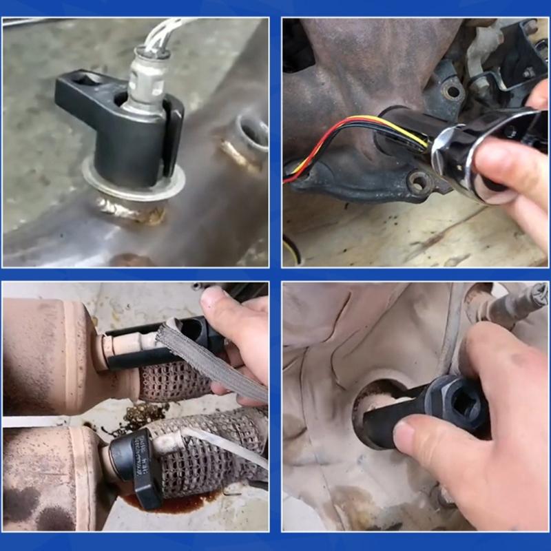 3pcs Automotive Oxygen Socket Set Oxygen Socket Wrench Removal Installation Tool 7/8" 22mm Socket
