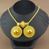 24k Gold-Plated Jewelry Set: Classic Sphere Necklace, Earrings, Ring, Sun Pendant for Men and Women