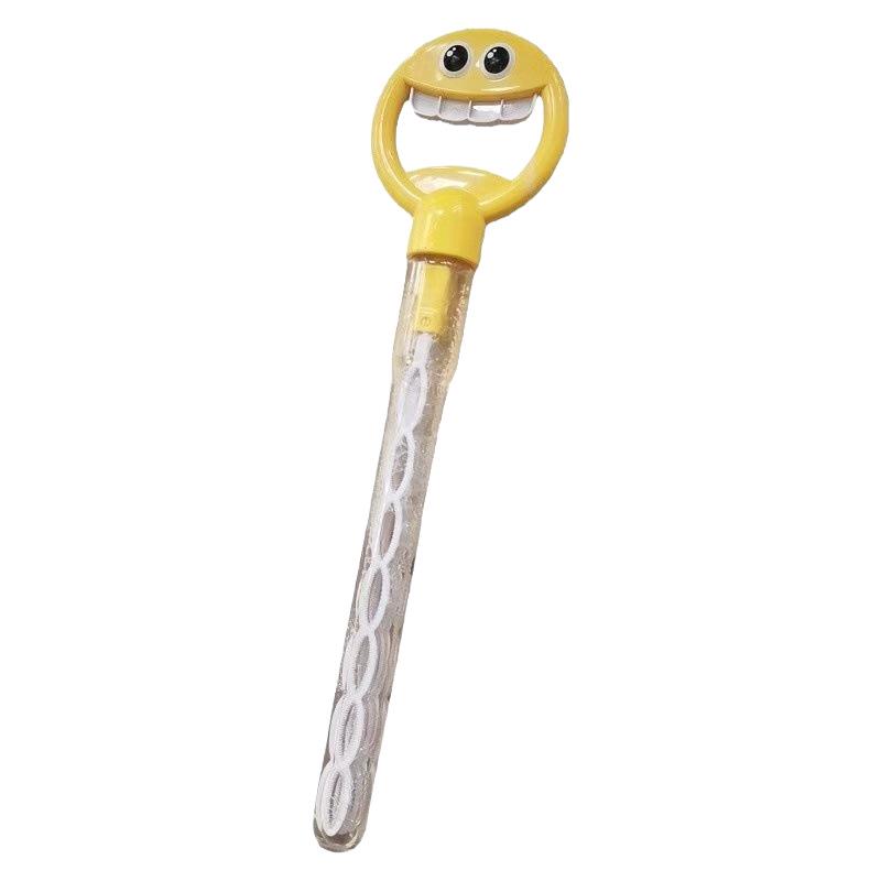 Spring Smiley Face Bubble Machine: 32-Hole Bubble Blowing Toy for Toddlers