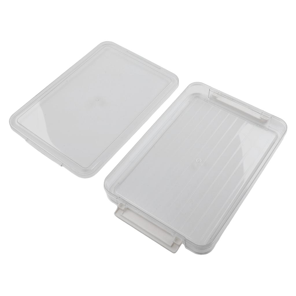 Document Organizer Box with Lid Stackable Desktop File Storage Container Clear PET Material for Office and Home Use