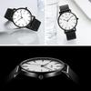 BUREI Men's Minimalist Wristwatch Analog Quartz Waterproof Black and White