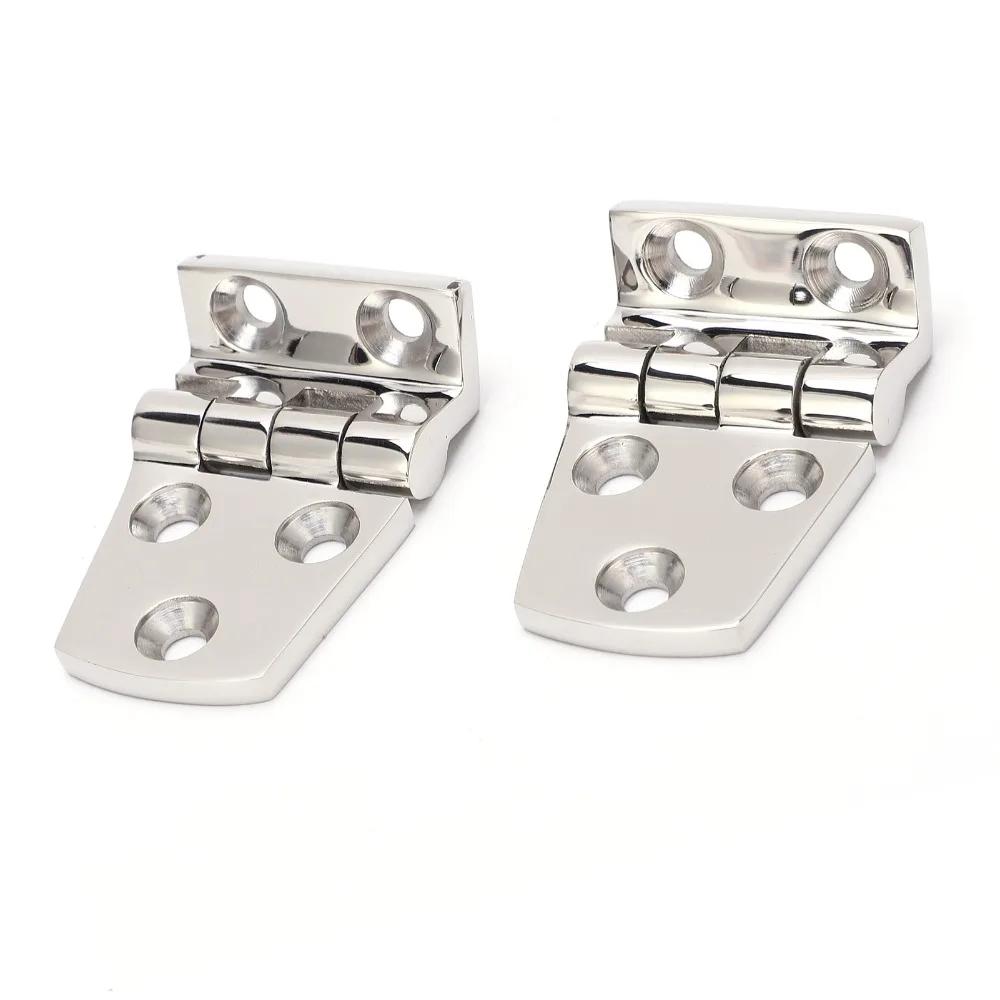 

2 PCS 316 Stainless Steel Marine Offset Hinge Mirror Polished 2-1/5 x 1-1/2 Boat Shortside Hinge Offset Short Side Design