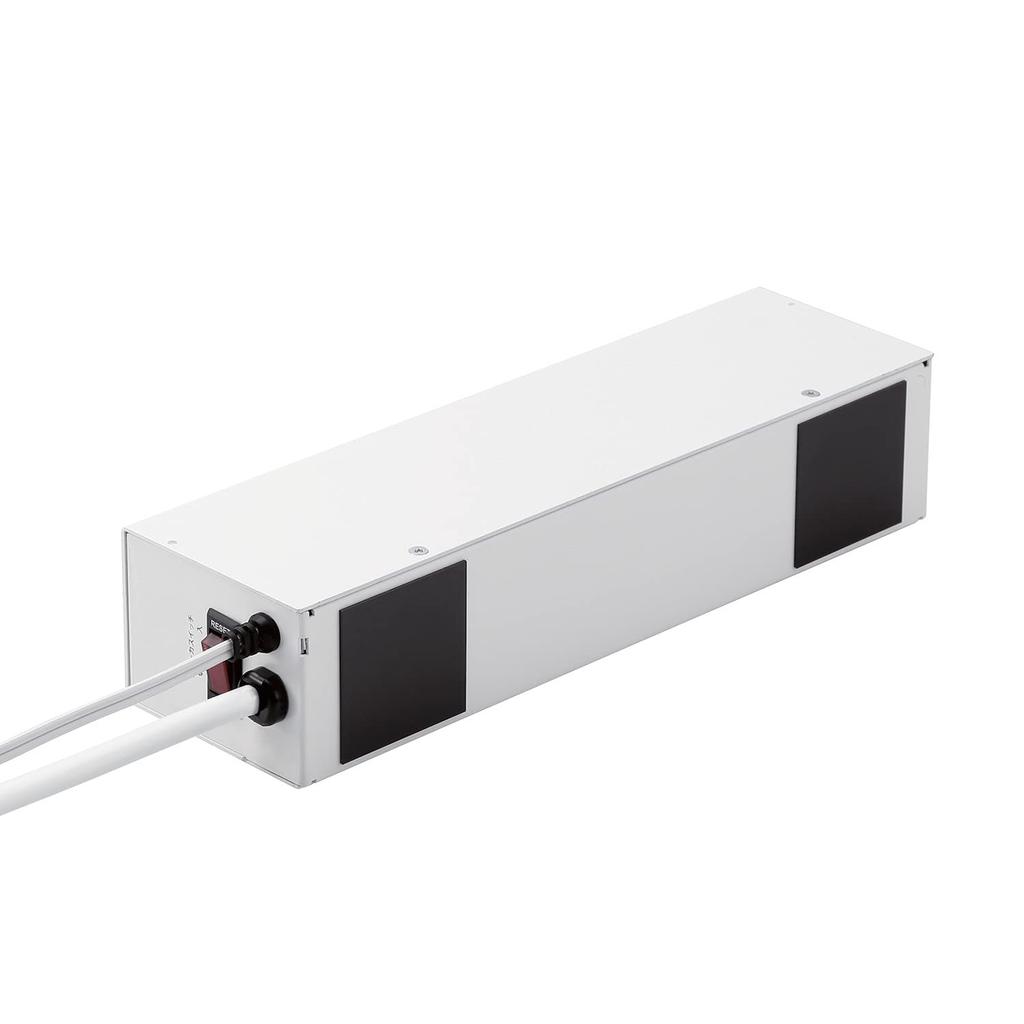 EHT Business-grade 4-outlet power strip with 2-prong locking mechanism, 3m cord, and rotating function, with magnet, white (T-H0303WH)