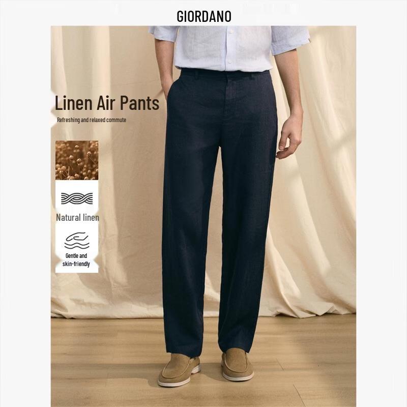 

Giordano G+ Men s Mid-waist Linen Casual Pants 32