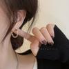 Gold Small Earrings Plain Ring Earrings Women's Autumn and Winter New High-end Circle Stud Earrings Niche Design Earrings