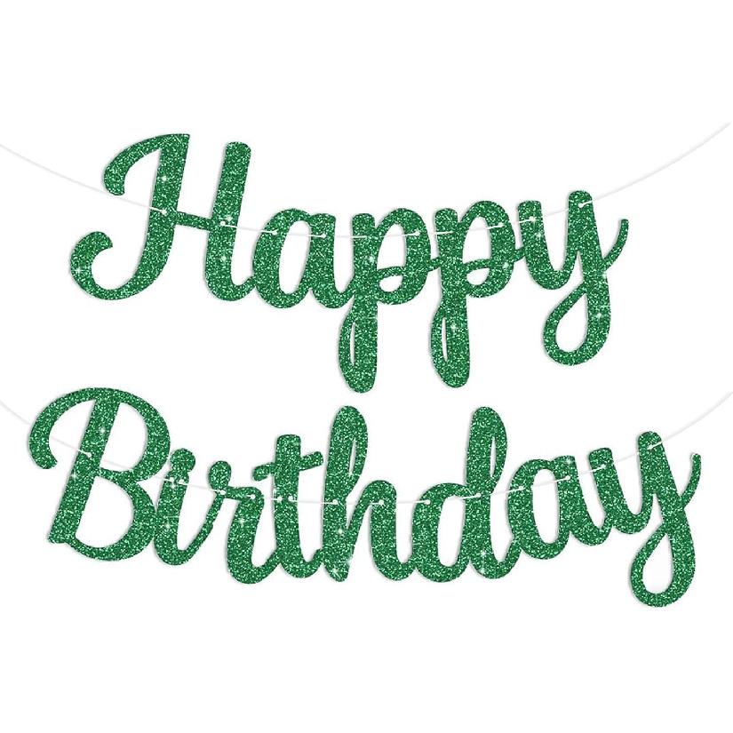 Happy Birthday Banner Pre-strung No DIY Glitter Birthday Party Banner Sign Wall Decor Door Banners for Men Women Boys Girls Party Backdrop